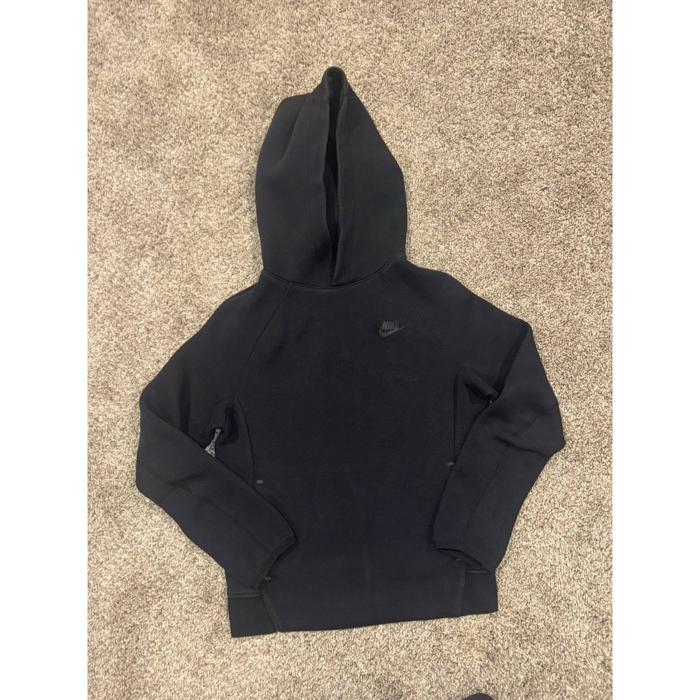 "Nike Black Pullover Hoodie Small S Minimal Swoosh Athletic" (476)